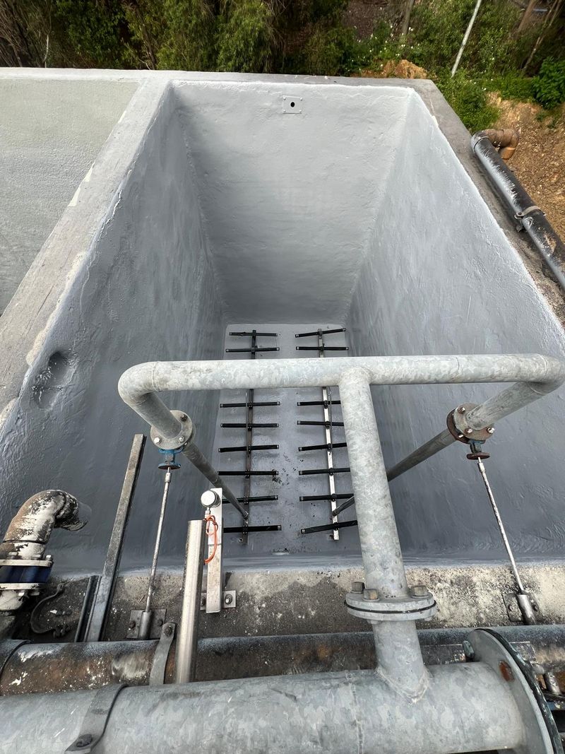 Industrial protective coating systems — coated concrete tank with protective grey lining