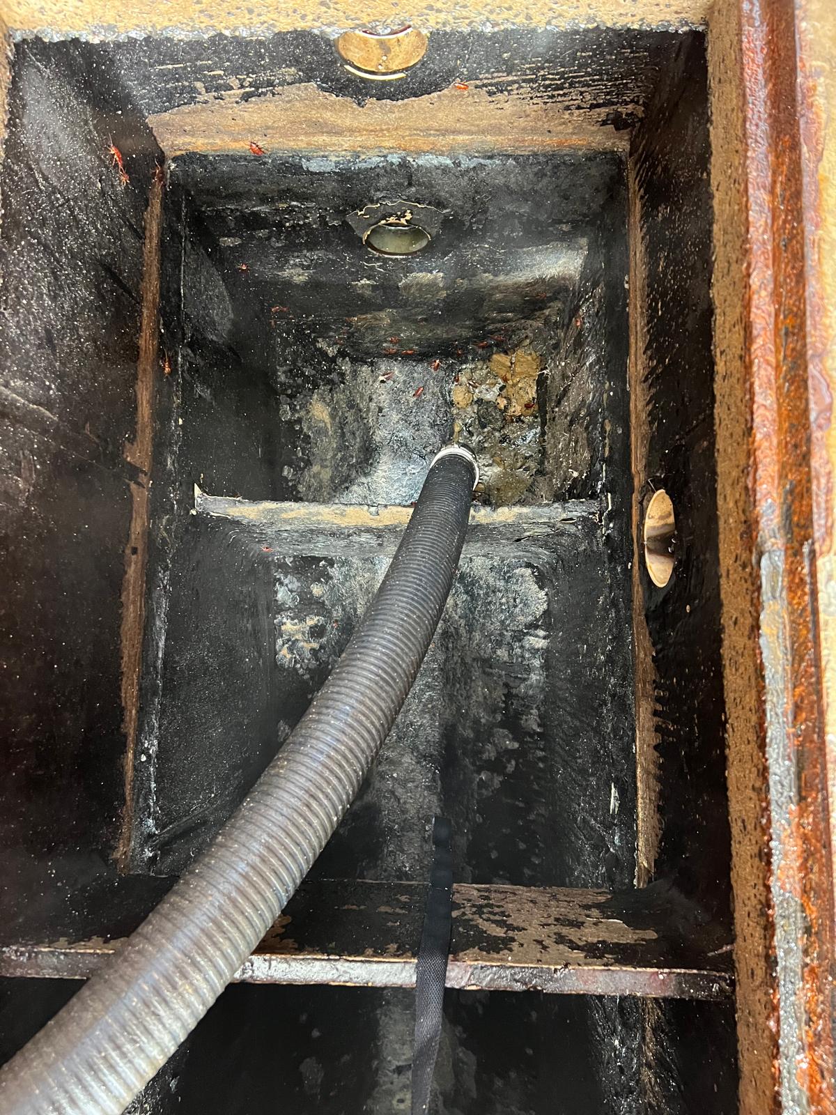 Grease trap before industrial coating rehabilitation